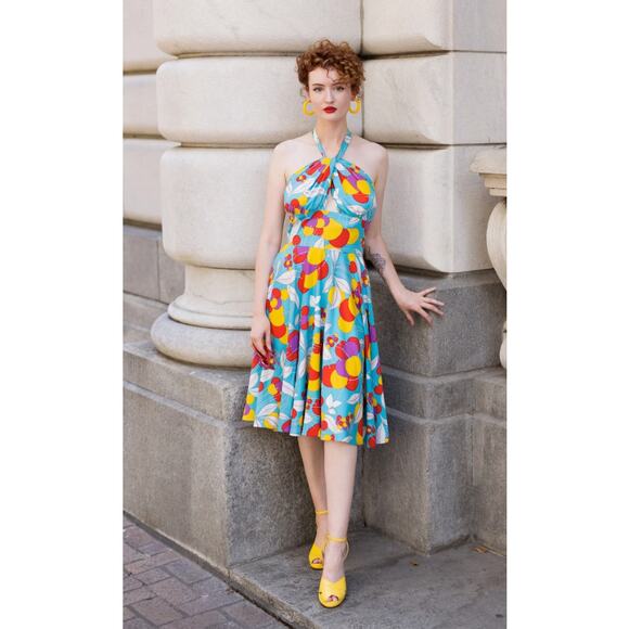 Trashy Diva Dresses & Skirts - Trash Diva Yves Circle Dress Tutti Fruity Blue Balloon Print Size 6 NEW NWT